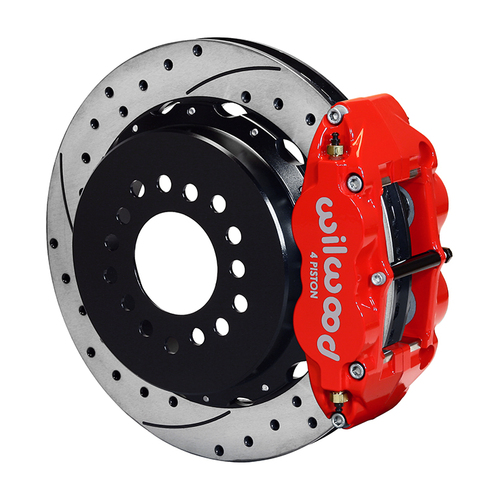 Wilwood Brake Kit, Rear, FNSL4R Big Brake Parking, Radial, 13.00 Rotor, SRP, Red, Small For Ford, Kit