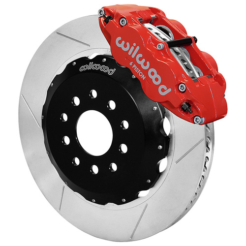 Wilwood Brake Kit, Front, FNSL6R Big Brake (Hat), Radial, 14.00 Rotor, Plain Face, Red, For Chevrolet, Kit