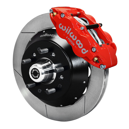 Wilwood Brake Kit, Front, FNSL6R Big Brake (Hub), Radial, 13.00 Rotor, Plain Face, Red, For Buick, For Chevrolet, For GMC, Heidts, Olds, For Pontiac,