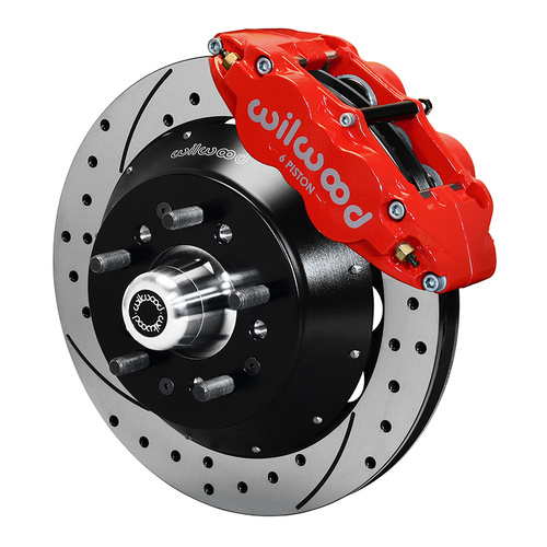 Wilwood Brake Kit, Front, FNSL6R Big Brake (Hub), Radial, 14.00 Rotor, SRP, Red, For Buick, For Chevrolet, For GMC, Heidts, Olds, For Pontiac, Kit