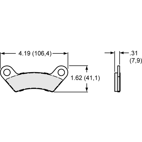 Wilwood Brake Pad, 10008, Sintered Metallic, Bedded, .185 in. Thick, High Friction, Set