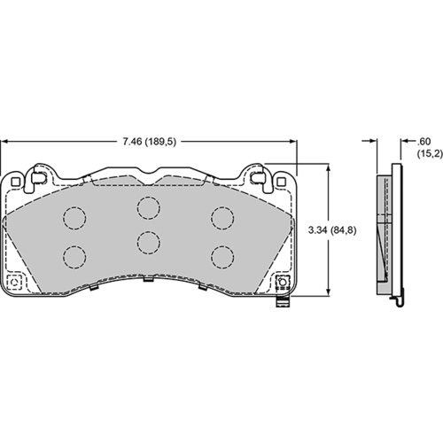 Wilwood Brake Pad, D1792, PCM, Bedded, .60 in. Thick, 1300+ F, Set
