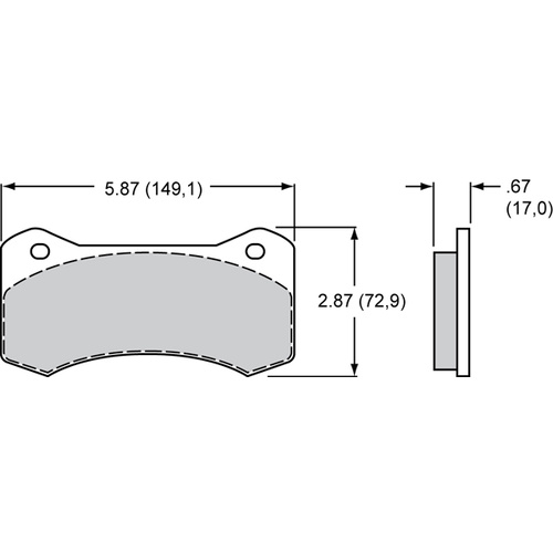 Wilwood Brake Pad, 6617, PCM, Bedded, .67 in. Thick, 1300+ F, Set