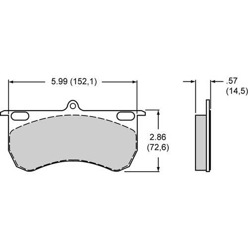 Wilwood Brake Pad, 9115, Sintered Metallic, Bedded, .57 in. Thick, High Friction, Set