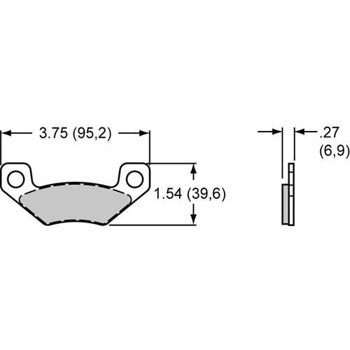 Wilwood Brake Pad, 6407, Sintered Metallic, Bedded, .27 in. Thick, High Friction, Set