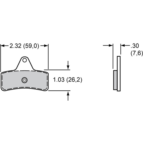 Wilwood Brake Pad, 4308, Sintered Metallic, Bedded, .30 in. Thick, High Friction, Set