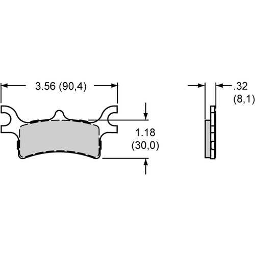 Wilwood Brake Pad, 4508, Sintered Metallic, Bedded, .32 in. Thick, High Friction, Set