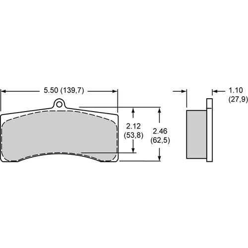 Wilwood Brake Pad, 9728, PolyMatrix J, 1.10 in. Thick, 1300+ F, High Friction, Set