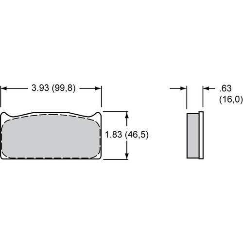 Wilwood Brake Pad, 8316, PolyMatrix J, Bedded, .63 in. Thick, 1300+ F, High Friction, Set