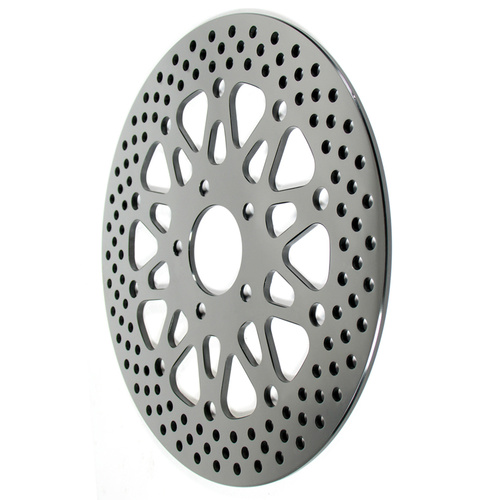 Wilwood Rotor, 0.2 Width, 11.5 in. Dia, 5 x 3.25 in. Bolt Circle, Stainless, Solid, Drilled, Satin, Each