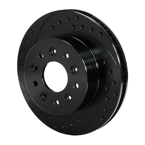 Wilwood Rotor, 1.25 Width, 11.75 in. Dia, Iron, Vented, SRP Drilled & Slotted, Black Electro Coat, L/H, Each