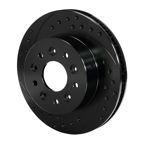 Wilwood Rotor, 1.25 Width, 11.75 in. Dia., Iron, Vented, SRP Drilled & Slotted, Black Electro Coat, R/H, Each