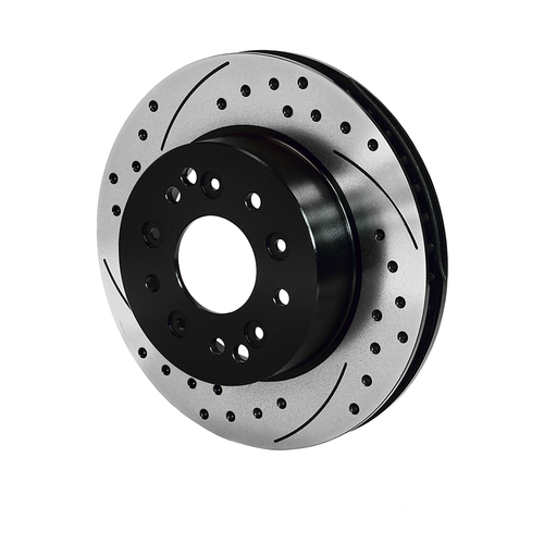 Wilwood Rotor, 1.25 Width, 11.75 in. Dia, Iron, Vented, SRP Drilled & Slotted, Black Electro Coat, R/H, Each