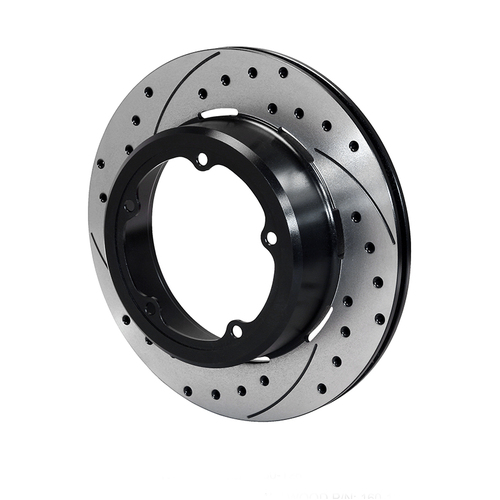 Wilwood Rotor, 0.81 Width, 12.19 in. Dia, Iron, 32 V, SRP Drilled & Slotted, Black Electro Coat, R/H, Each