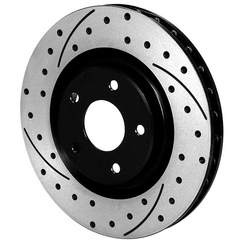 Wilwood Rotor, 1.25 Width, 12.8 in. Dia, Iron, Vented, SRP Dimpled & Slotted, Black Electro Coat, R/H, Each
