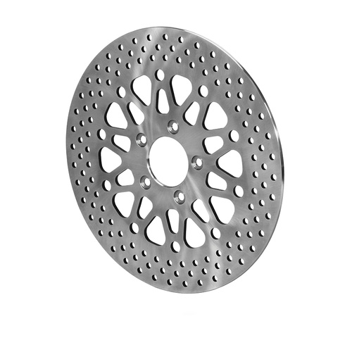 Wilwood Rotor, 0.28 Width, 11.8 in. Dia, 5 x 3.25 in. Bolt Circle, Stainless, Solid, Drilled, Satin, Each