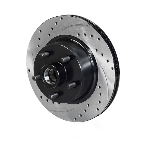 Wilwood Rotor, 0.94 Width, 11.29 in. Dia, Iron, Vented, SRP Drilled & Slotted, Black Electro Coat, L/H, Each
