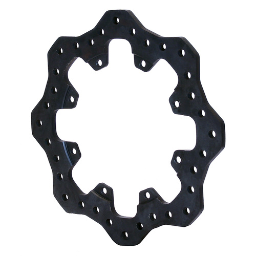 Wilwood Rotor, 0.25 Width, 11.44 in. Dia, 8 x 7.00 in. Bolt Circle, Steel, Solid, Drilled, Black Oxide, Each