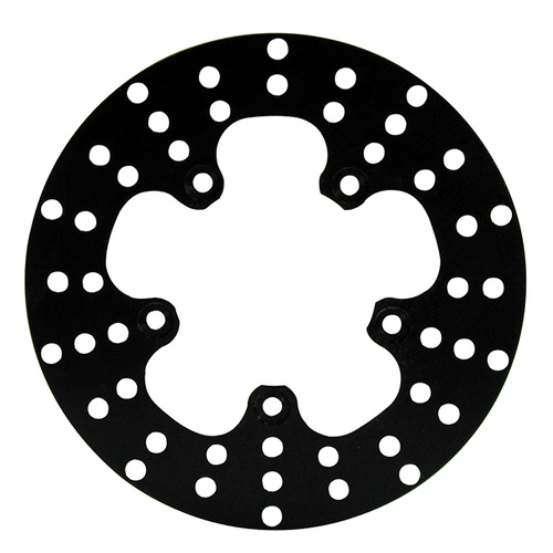 Wilwood Rotor, 0.25 Width, 10 in. Dia, 5 x 5.00 in. Bolt Circle, Steel, Solid, Drilled, Black Electro Coat, Each