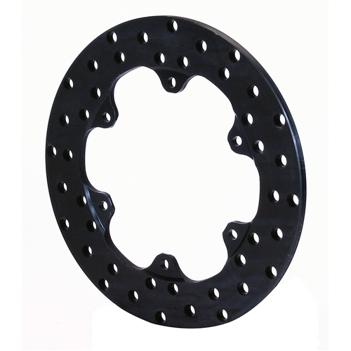 Wilwood Rotor, 0.35 Width, 10.75 in. Dia., 6 x 6.25 in. Bolt Circle, Steel, Solid, Drilled, Black Oxide, Each