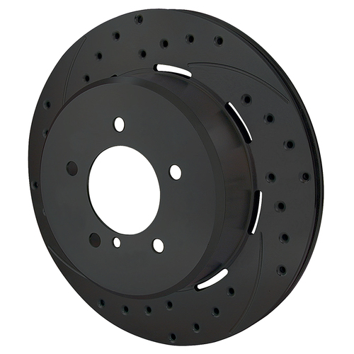 Wilwood Rotor, 0.81 Width, 12.19 in. Dia, Iron, 32 V, SRP Drilled & Slotted, Black Electro Coat, R/H, Each