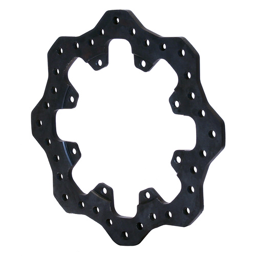 Wilwood Rotor, 0.35 Width, 12.19 in. Dia., 8 x 7.00 in. Bolt Circle, Steel, Solid, Drilled, Black Oxide, Each