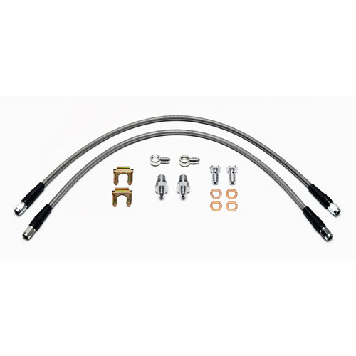 Wilwood Flexline, 18.00 in. Length, -3 Female to -3 Female, GM Meric Caliper D154 10mm BF Chassis Fitting, Kit