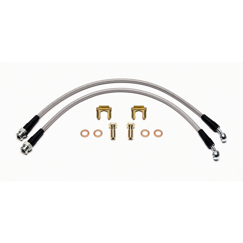 Wilwood Flexline, 18.50 in. Length, M10 IF Female to M10 Banjo, C6 Corvette (NON-Z06) Front, Kit