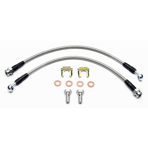 Wilwood Flexline, 15.00 in. Length, M10 BF Female to M10 Banjo, C-4 OE Front Replacement, Kit