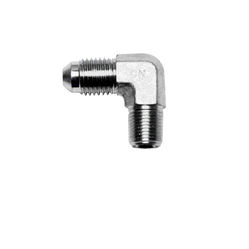 Wilwood Fitting, 90 Deg Elbow, -4 An Male To1/8-27 Npt Male, Steel, Zinc