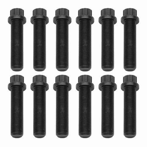 Wilwood BOLT KIT,1/2-20x2.00 LG,12 PTCS,FULL THD BLACK,12 PACK