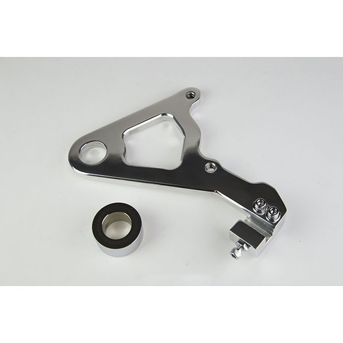 Wilwood Bracket, Rear, Motorcycle, Aluminum, 3.5 Mount Center, 3/8-16 Thread, 11.5 in. Rotor, Polished, Each