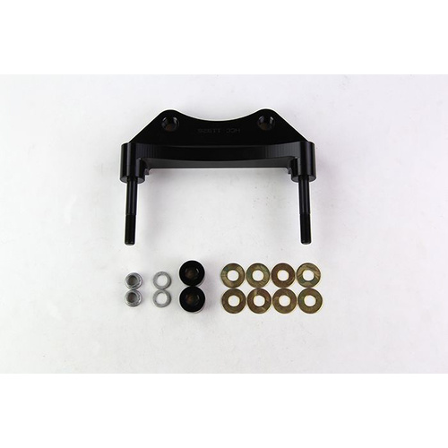 Wilwood Bracket, Front, Radial Mount, Aluminum, 5.98 Mount Center, 3/8-24 Thread, 14 in. Rotor, LH or RH, Each
