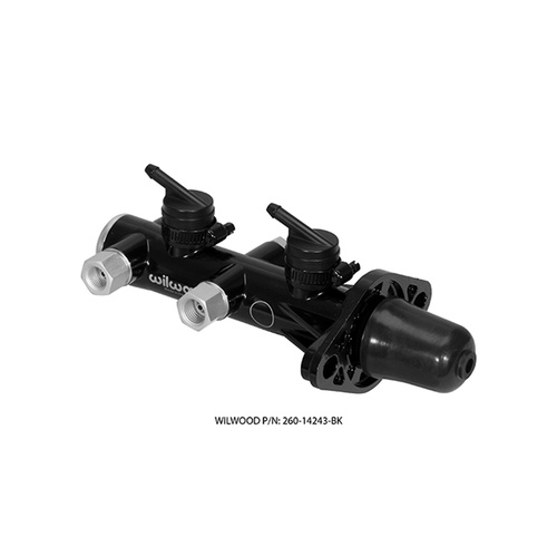 Wilwood M/C, TANDEM, REMOTE, 1.00 DIA, DIECAST, DUAL OUTLET, , BLACK