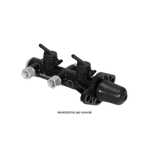 Wilwood M/C, TANDEM, REMOTE, 1.12 DIA, DIECAST, DUAL OUTLET, , BLACK
