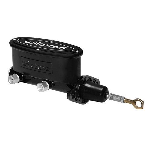 Wilwood Master Cylinder, Aluminum Tandem Master for Classic Mustang, 7/8 in. Bore, Tandem Outlet, Aluminum, Black E-coat, 13.65 in. Length, Kit