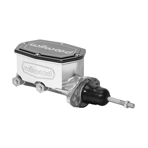 Wilwood Master Cylinder, Compact Tandem, w/ Pushrod, 15/16 in. Bore, Tandem Outlet, Aluminum, Media Burnished, 10.93 in. Length, Kit