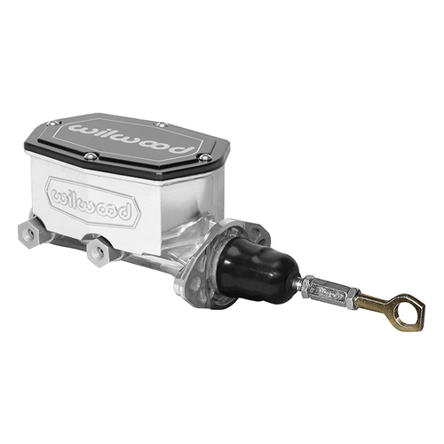 Wilwood Master Cylinder, Compact Tandem Master for Classic Mustang, 7/8 in. Bore, Tandem Outlet, Aluminum, Media Burnished, 12.32 in. Length, Kit