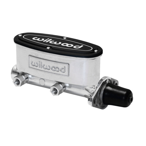 Wilwood Master Cylinder, Aluminum Tandem, 1.00 in. Bore, Tandem Outlet, Aluminum, Media Burnished, 8.76 in. Length, Kit