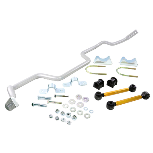 Whiteline Sway Bar, Rear, Solid, Steel, 27mm, Ford, 4-Point Adj., Kit