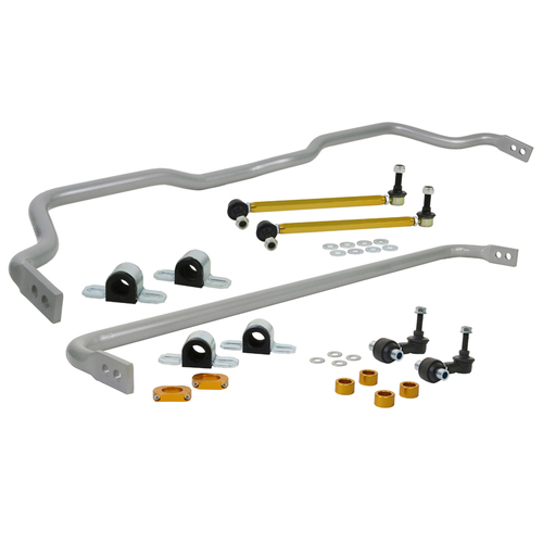 Whiteline Sway Bar, Front and Rear, Solid, Steel, 24mm Front and Rear, Hyundai, Kia, Adj., Kit