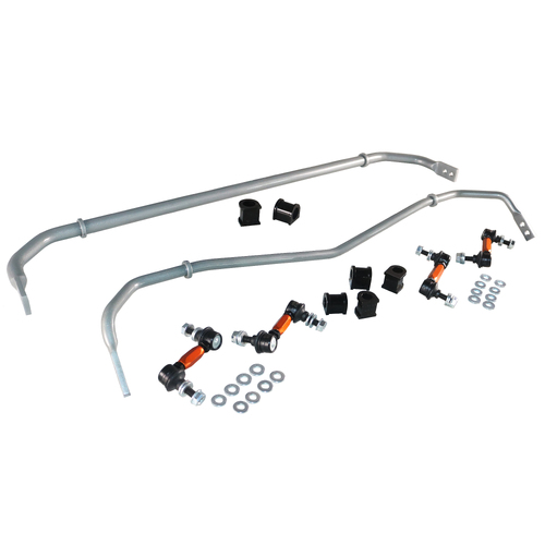 Whiteline Sway Bar, Front and Rear, Solid, Steel, 27mm Front and 18mm Rear, Mazda, Kit Contains BMF49Z, BMR77Z, KLC141 and KLC144