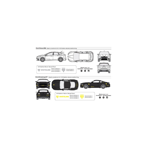 Whiteline Decals, Adhesive, , Vinyl, Set - Black