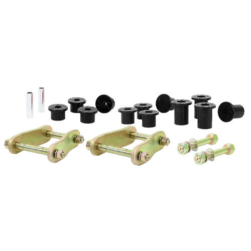 Whiteline Rear Axle Leaf Spring, Bushing and Greaseable Shackle/Pin Kit, Ford