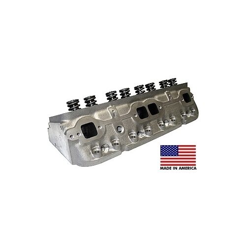 World Cylinder Head, Sportsman II, Cast Iron, Assembled, 64cc Chamber, 200cc Intake, For Chevrolet, 302, 327, 350, 400, Each