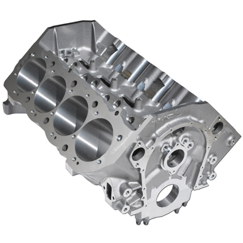 World ENGINE BLOCK Merlin III BB For Chevrolet, 9.800' x 4.245', standard cam, nodular iron splayed main caps