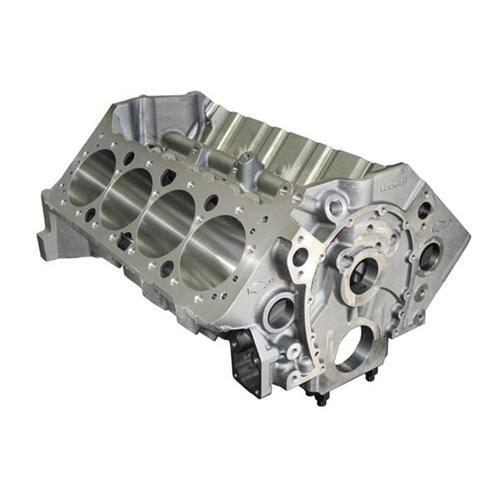 World Engine Block, Motown II SB Chev,Raised Cam Iron Block - 9.025" Deck, 4.120" Bore, +.134" Raised Cam, 50mm Cam, .842" Lifters, 350 Mains, Billet