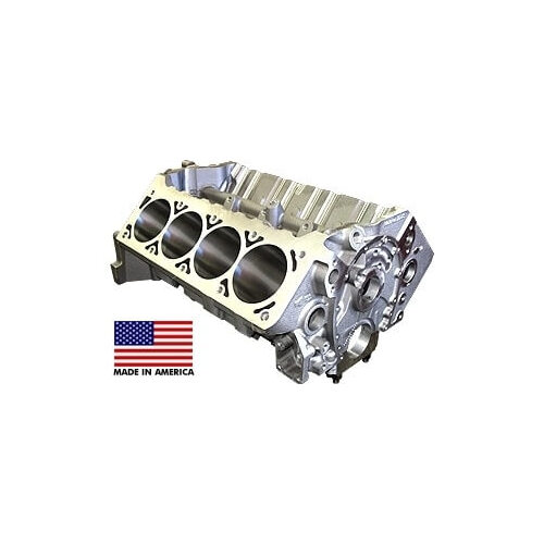 World Engine Block, Motown LS SB Chev, Iron Block - 9.240 Deck, 3.995" Bore, +.134" Raised Cam, 55mm Cam, .904" Lifters, 350 Mains, Billet Caps