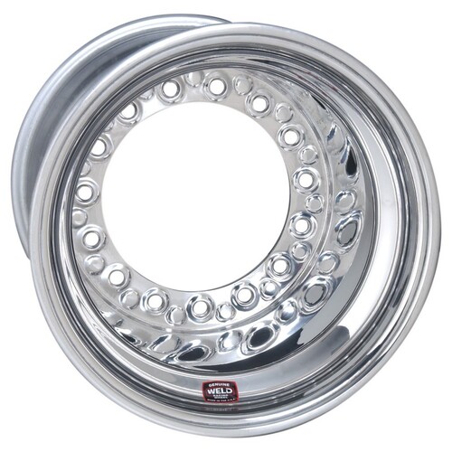 WELD Wheel, Oval Track, Wide 5 XL, 15x10 Size, 5x10.25 Bolt Pattern, 3 Backspace, Polished Shell, Each