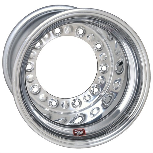 WELD Wheel, Oval Track, Wide 5 HS, 15x10 Size, 5x10.25 Bolt Pattern, 3 Backspace, Polished Shell, Each